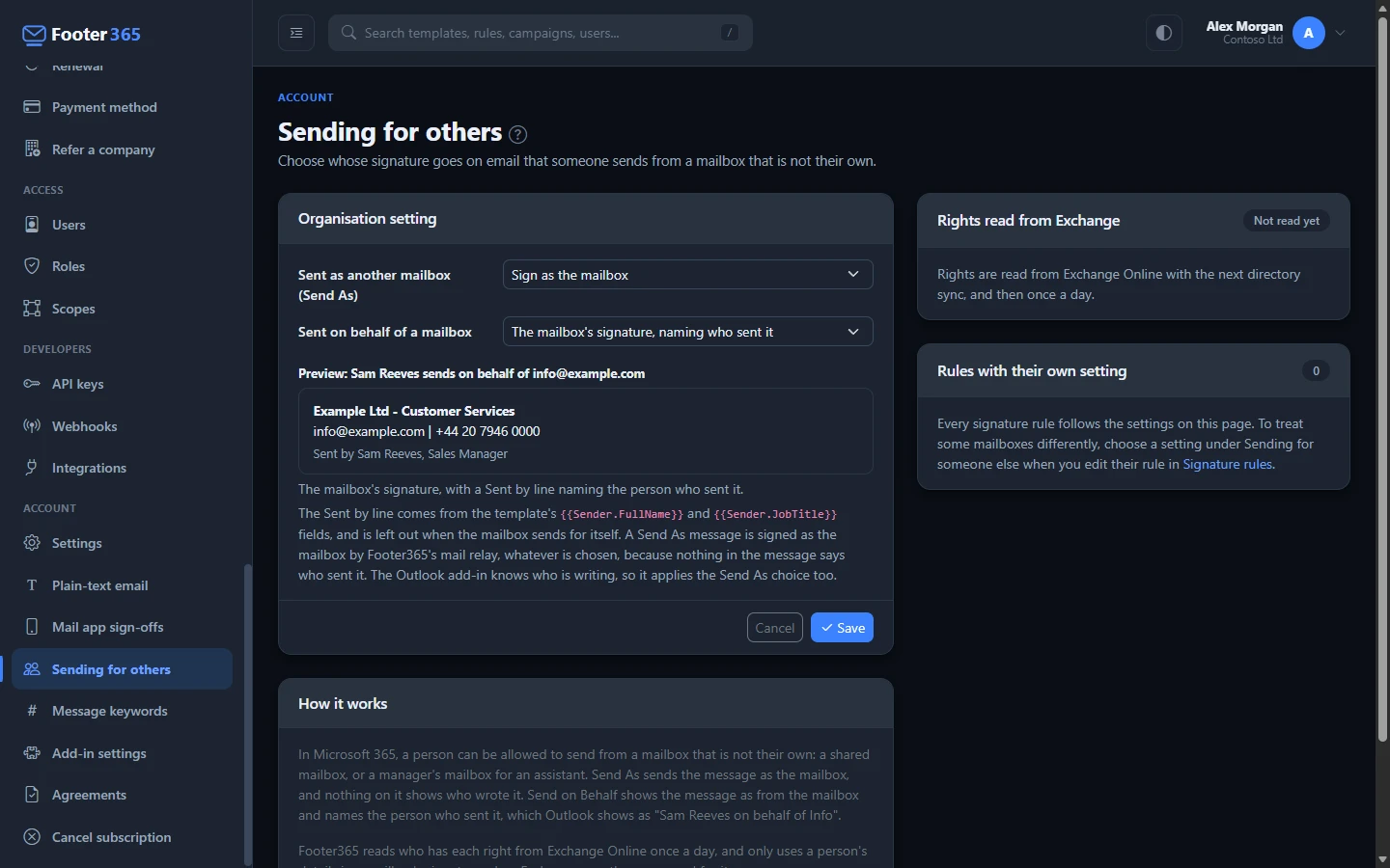 The Sending for others page