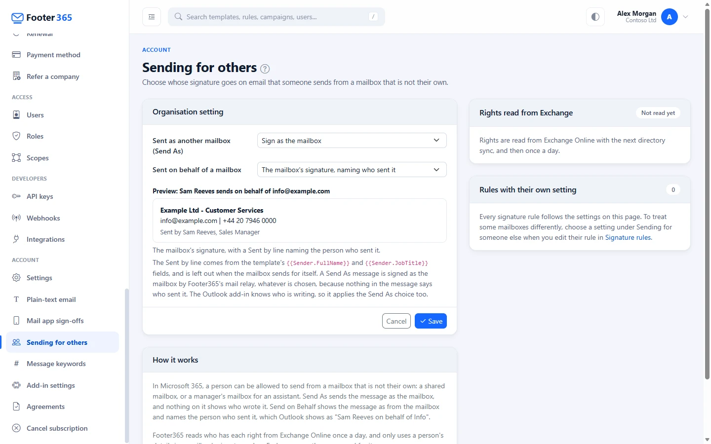 The Sending for others page